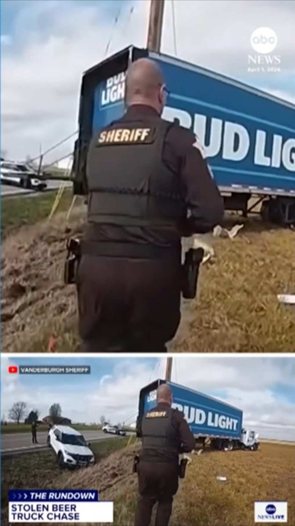 VIDEO: Beer Truck Heist Ends with Collision into Deputy's Patrol Vehicle