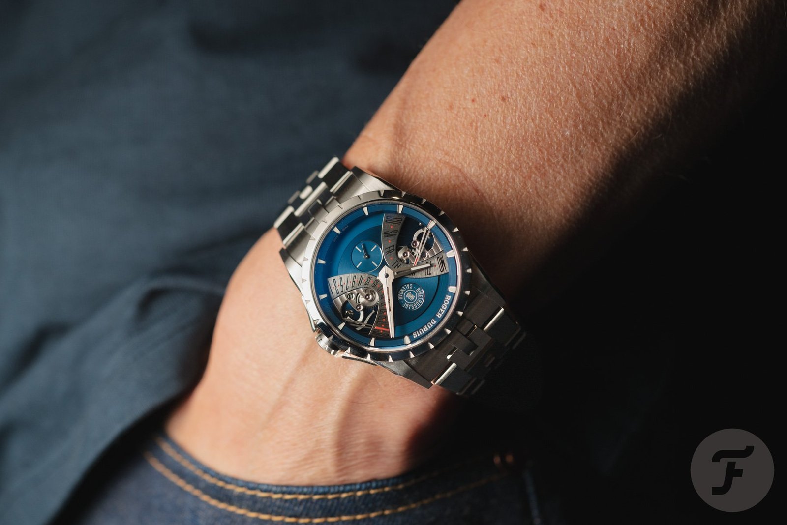 Roger Dubuis Excalibur Biretrograde Calendar Watch in Stainless Steel