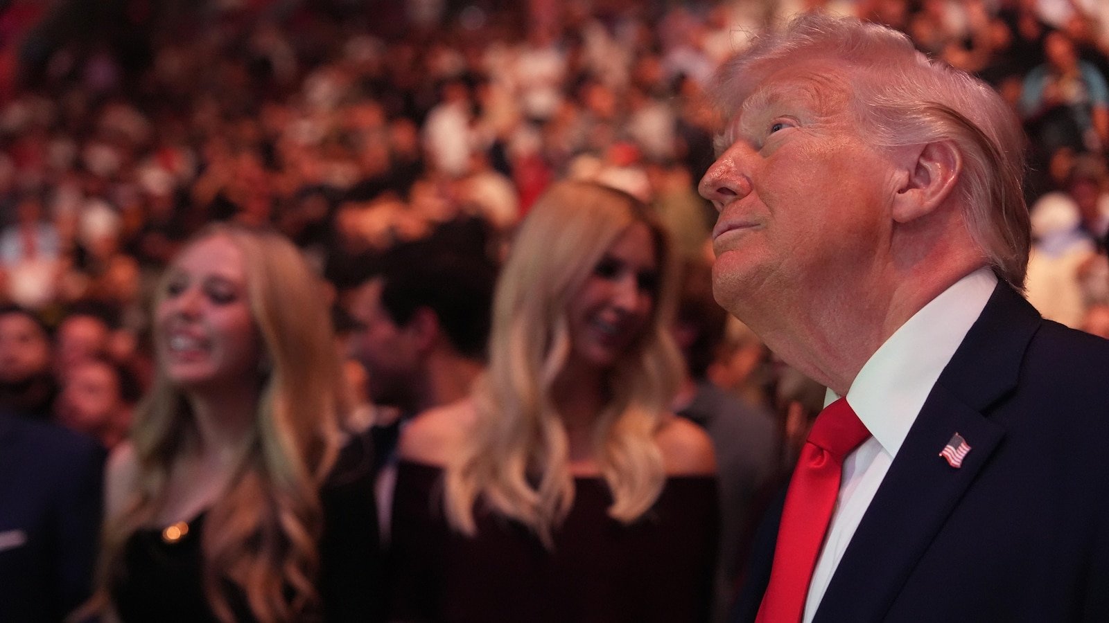 Trump Steals the Show at UFC 327 in Miami: Welcomes Rogan and Rubio